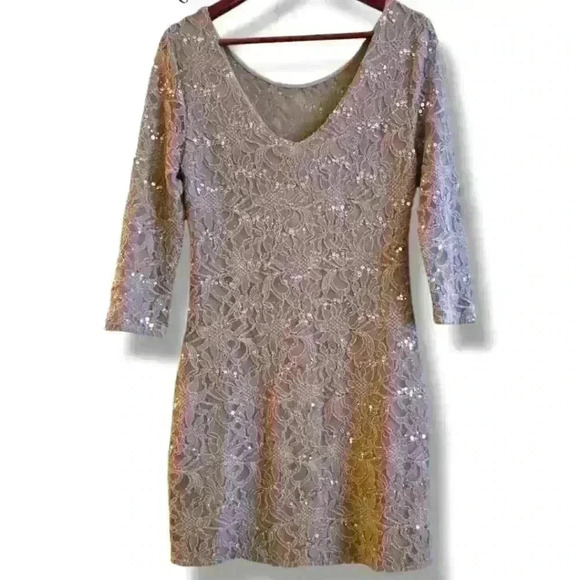 CHELSEA &VIOLET Sequins/lace Dress|size Medium  #053 - Picture 2 of 6